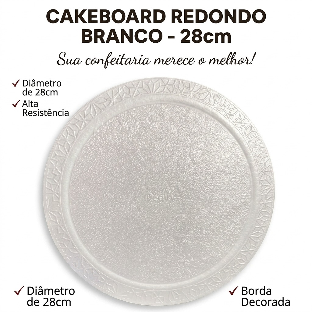Cakeboard Redondo Branco 28 cm