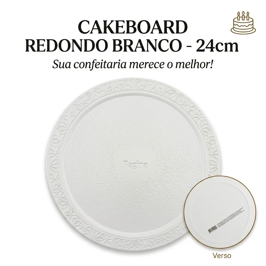 Cakeboard Redondo Branco 24 cm
