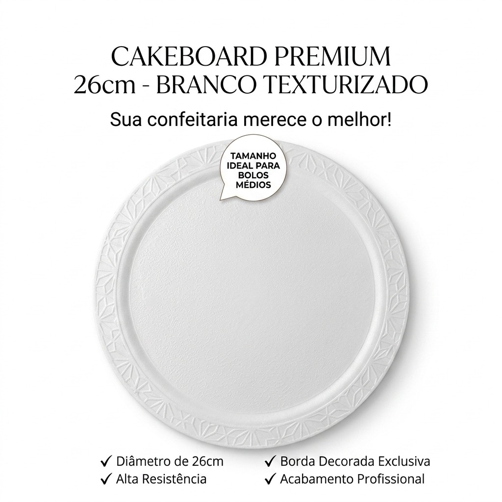 Cakeboard Redondo Branco 26 cm