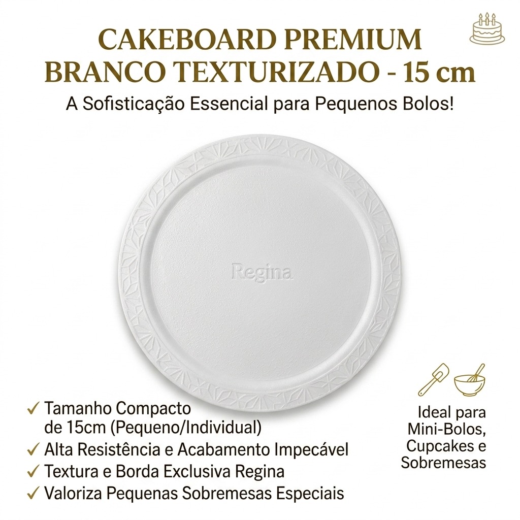 Cakeboard Redondo Branco 15 cm